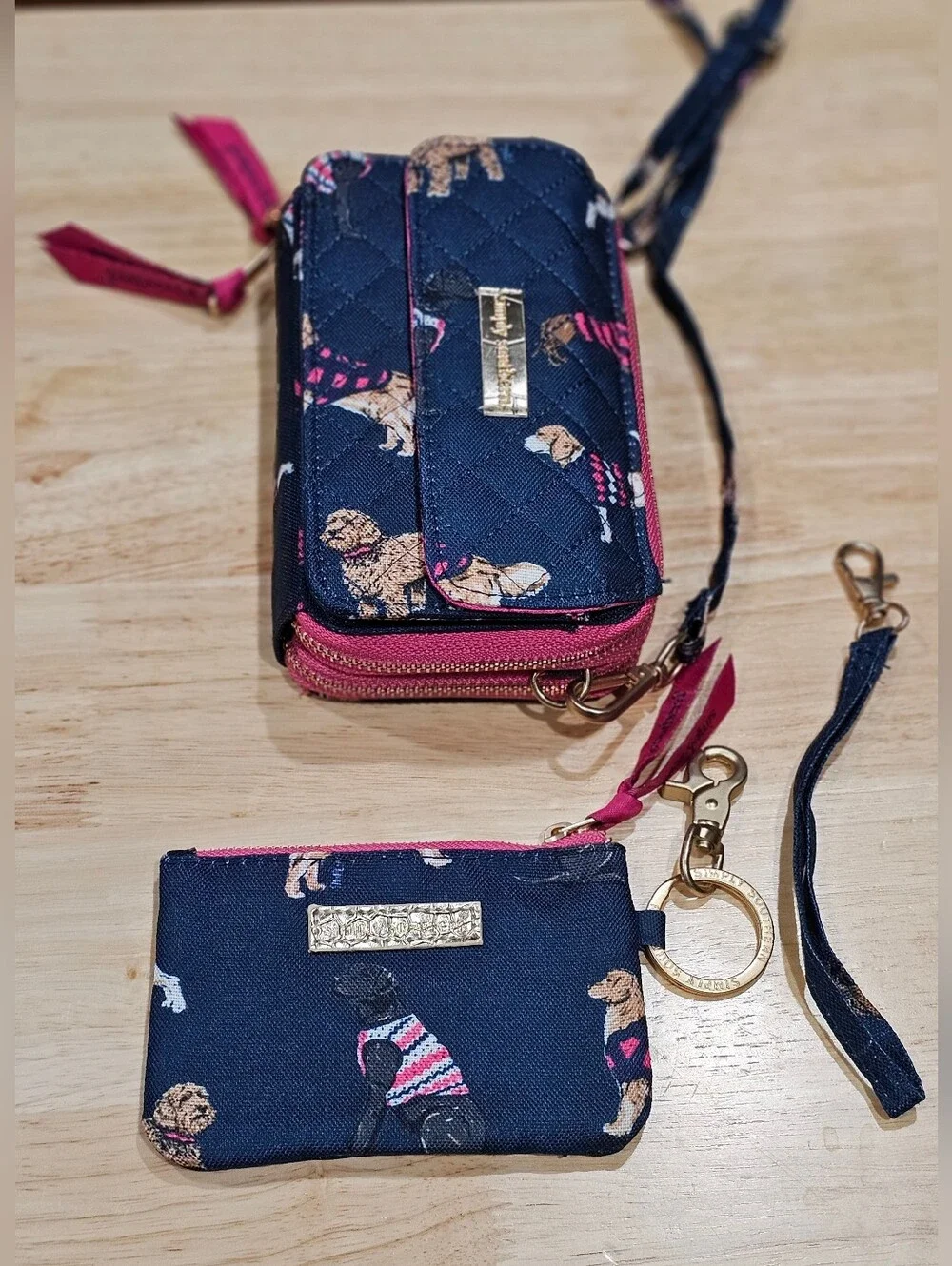 Simply Southern Dog Quilted Phone Convertible Cross Body Matching ID Wallet NWOT